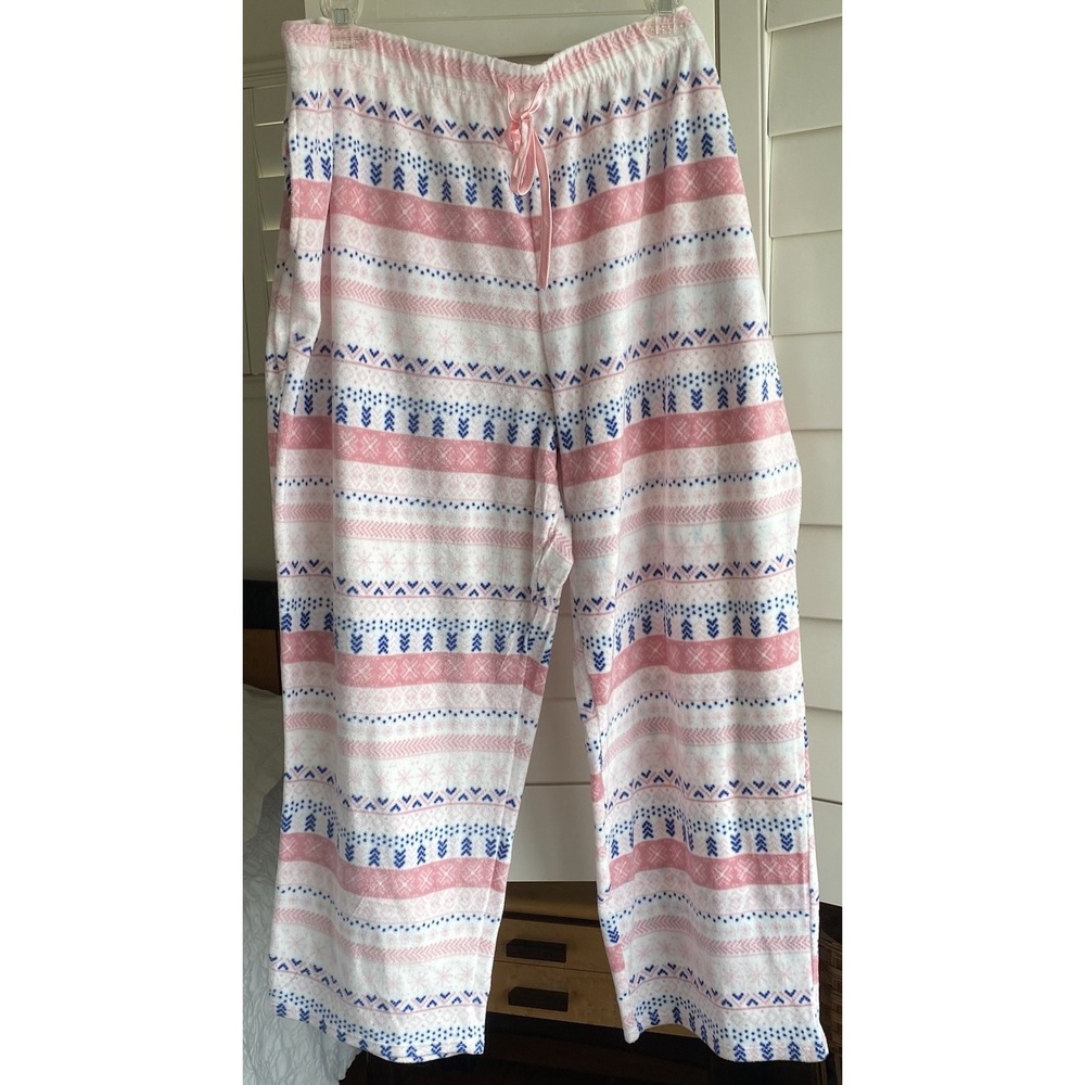 Croft & Barrow Pajama Pants Women 4X Blue Pink lot 2 Floral Fair Isle Excellent - Picture 4 of 10